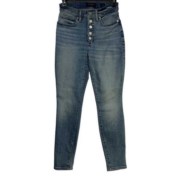 Lucky Brand Ankle Jeans 2/26 Blue High Rise Skinny Bridgette Button Fly Denim - Picture 1 of 13